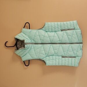 Puffer Vest, Sea Foam Blue,  Zippered Pockets, Excellent Used Condition
